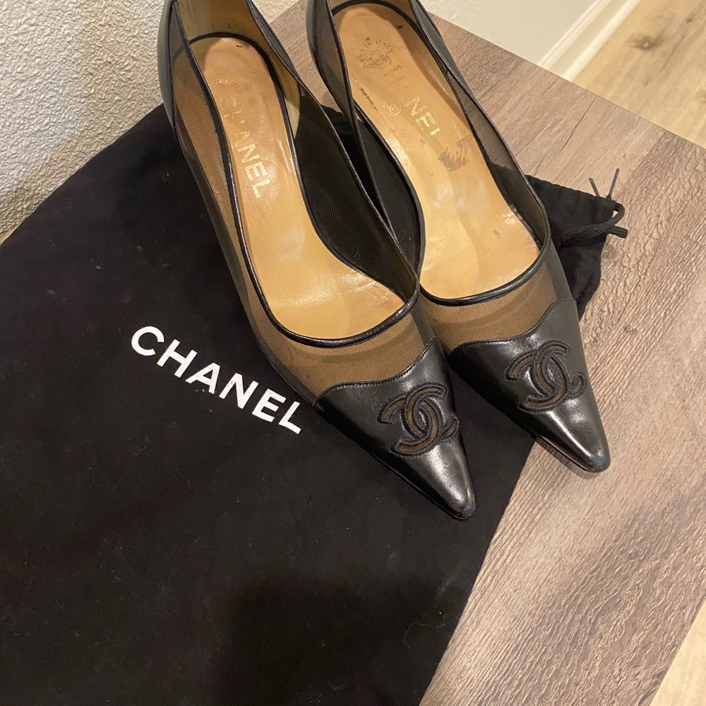Chanel mesh heel! 2.5 inch heel.